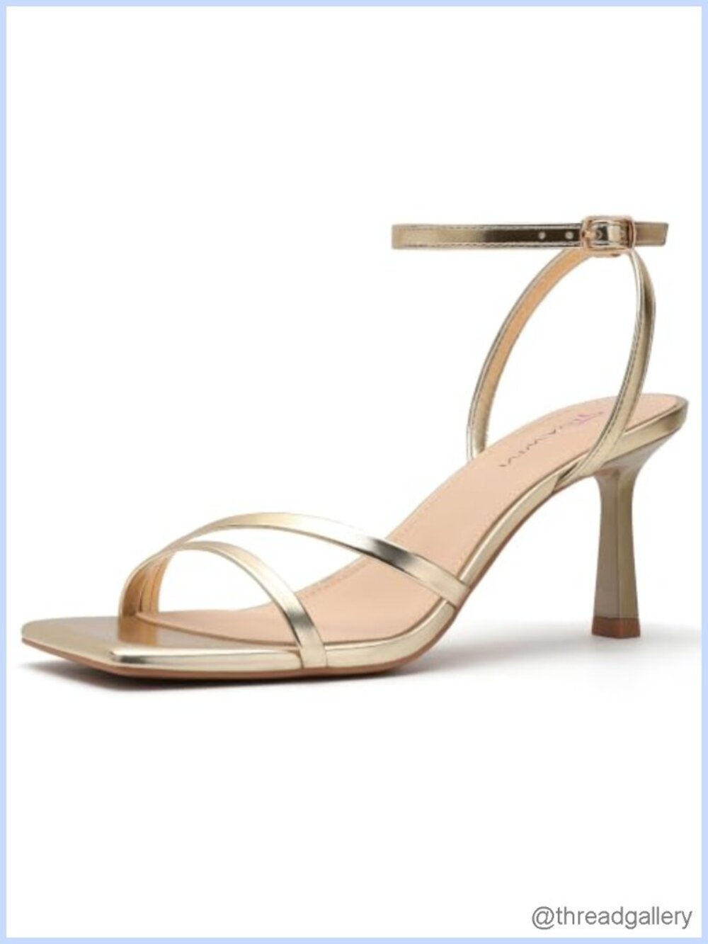Faux Leather Strappy Kitten Heel Sandals Square Open Toe Wedding Party